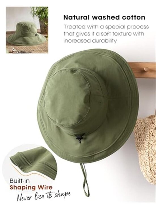 Sun Hats for Women Gardening Hat Wide Brim Ponytail Beach Sun Protection main image 4